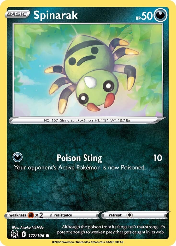Spinarak (112/196) [Sword & Shield: Lost Origin] - Pokémon - Card Brawlers | Quebec | Canada |