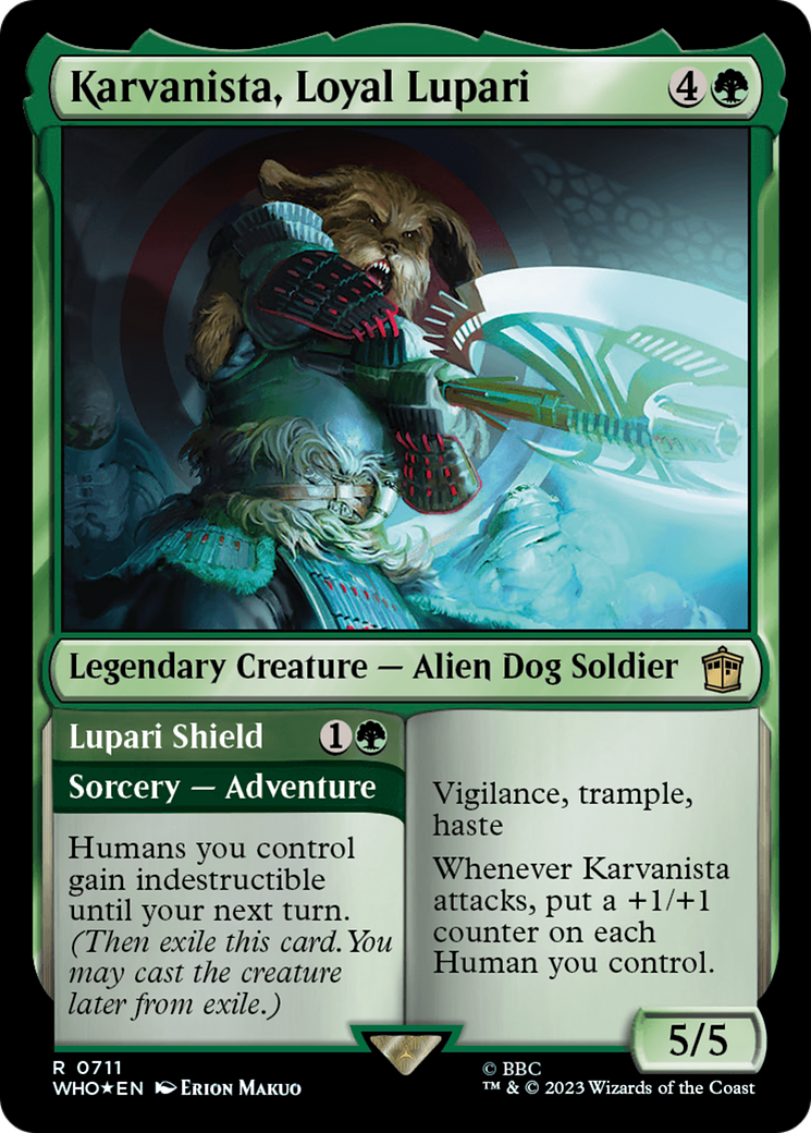 Karvanista, Loyal Lupari // Lupari Shield (Surge Foil) [Doctor Who] - Magic: The Gathering - Card Brawlers | Quebec | Canada |