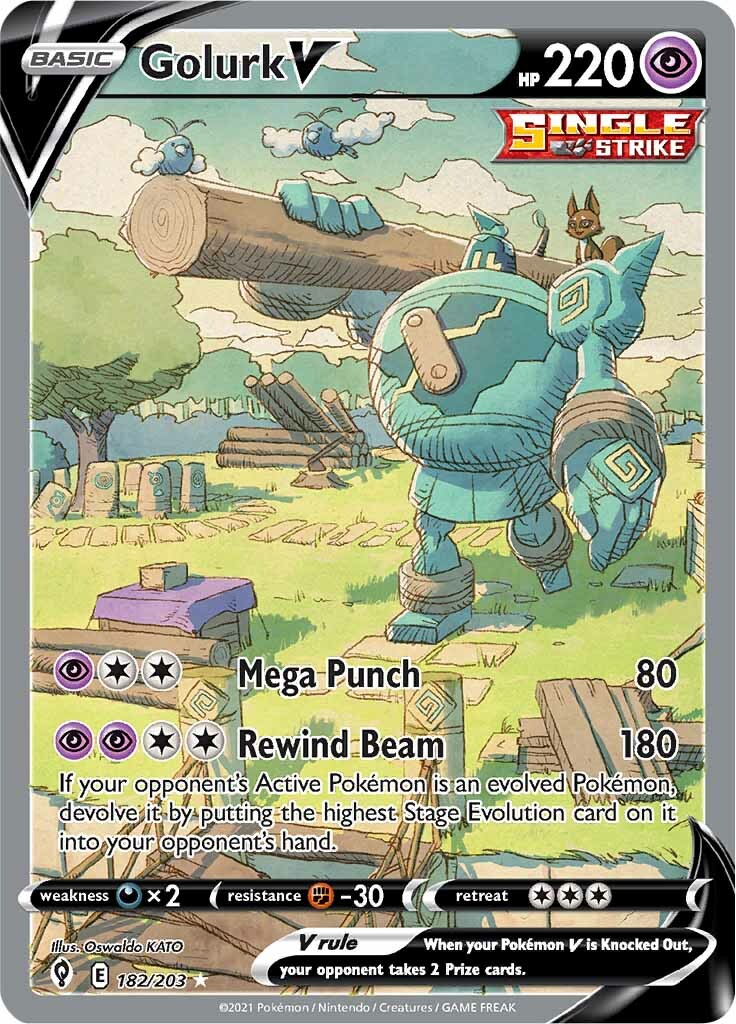 Golurk V (182/203) [Sword & Shield: Evolving Skies] - Pokémon - Card Brawlers | Quebec | Canada |