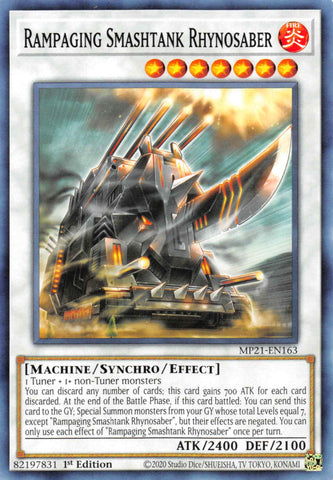 Rampaging Smashtank Rhynosaber [MP21-EN163] Common - Yu-Gi-Oh! - Card Brawlers | Quebec | Canada |