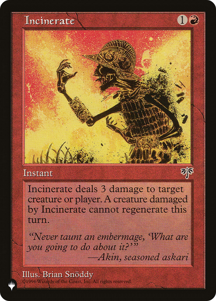 Incinerate [The List] - Magic: The Gathering - Card Brawlers | Quebec | Canada |