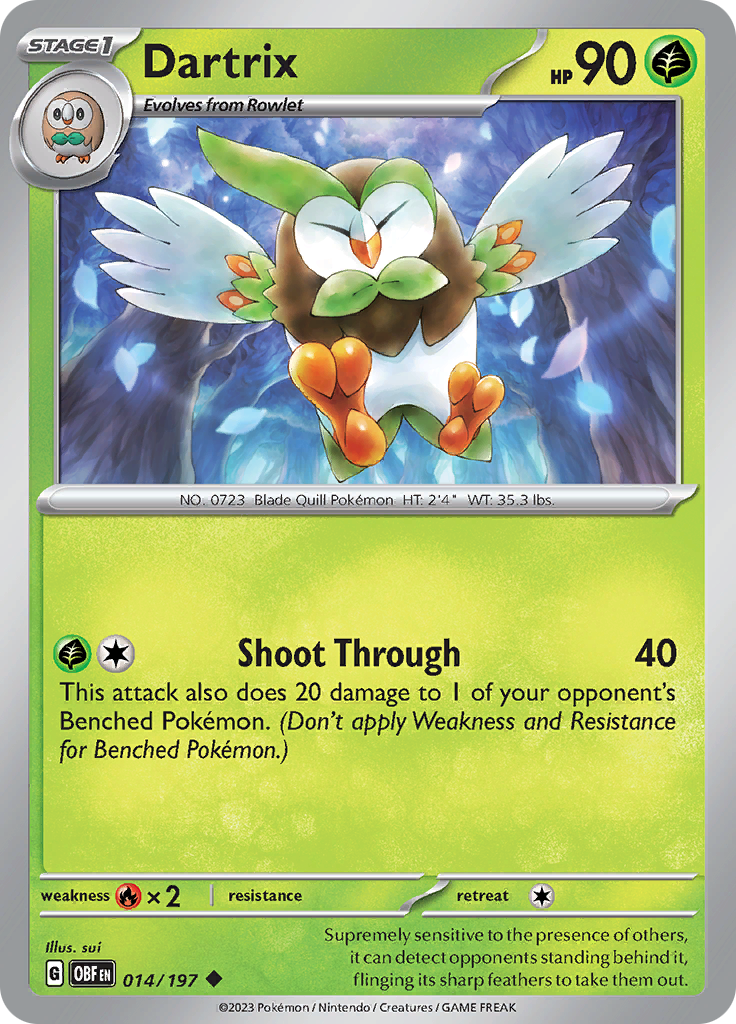 Dartrix (014/197) [Scarlet & Violet: Obsidian Flames] - Pokémon - Card Brawlers | Quebec | Canada |