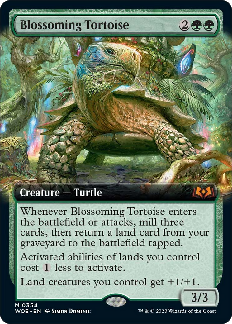 Blossoming Tortoise (Extended Art) [Wilds of Eldraine] - Magic: The Gathering - Card Brawlers | Quebec | Canada |
