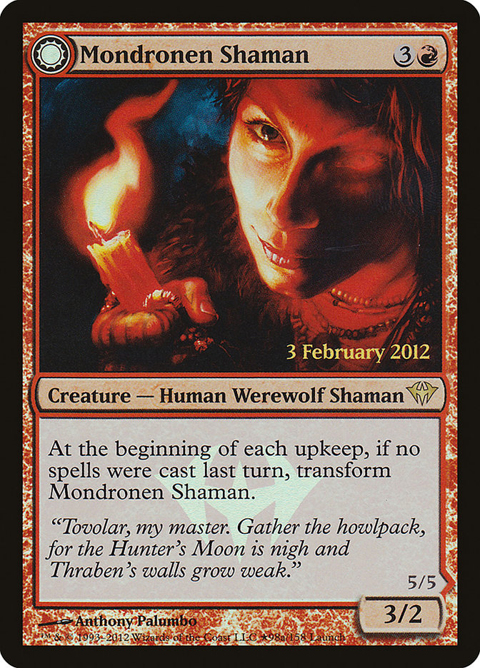 Mondronen Shaman // Tovolar's Magehunter (Launch) [Dark Ascension Promos] - Magic: The Gathering - Card Brawlers | Quebec | Canada |