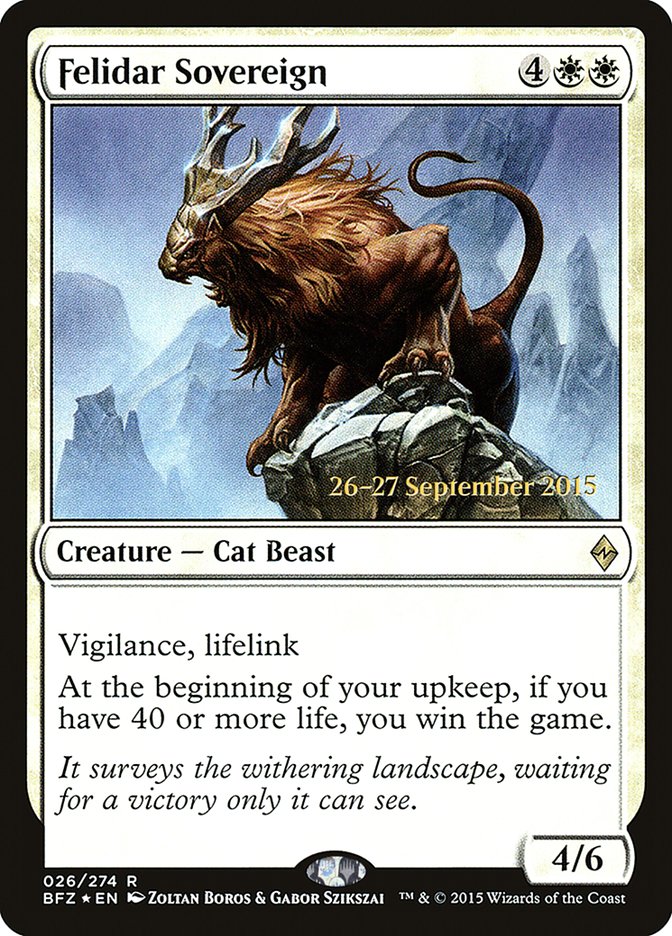 Felidar Sovereign [Battle for Zendikar Prerelease Promos] - Magic: The Gathering - Card Brawlers | Quebec | Canada |
