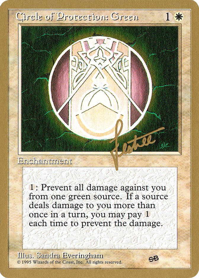 Circle of Protection: Green (Bertrand Lestree) (SB) (4ED) [Pro Tour Collector Set] - Magic: The Gathering - Card Brawlers | Quebec | Canada |