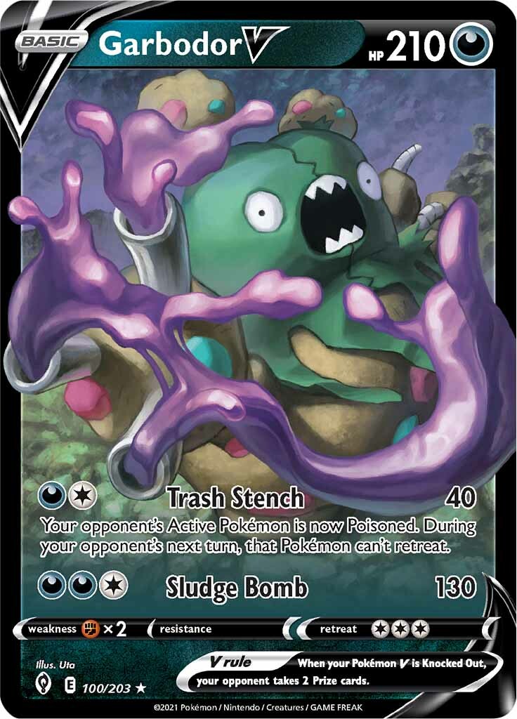 Garbodor V (100/203) [Sword & Shield: Evolving Skies] - Pokémon - Card Brawlers | Quebec | Canada |