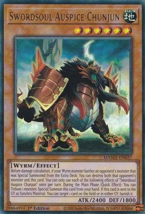 Swordsoul Auspice Chunjun [MAMA-EN037] Ultra Rare - Yu-Gi-Oh! - Card Brawlers | Quebec | Canada |