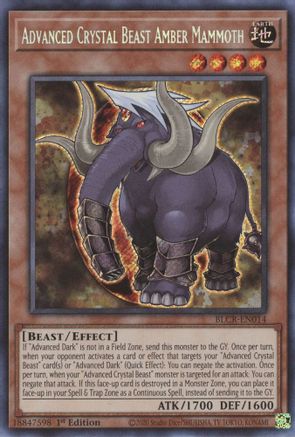 Advanced Crystal Beast Amber Mammoth [BLCR-EN014] Secret Rare - Yu-Gi-Oh! - Card Brawlers | Quebec | Canada |
