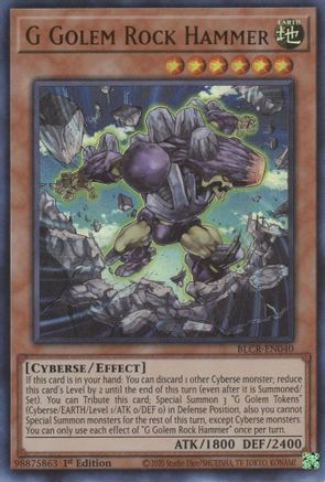 G Golem Rock Hammer [BLCR-EN040] Ultra Rare - Yu-Gi-Oh! - Card Brawlers | Quebec | Canada |