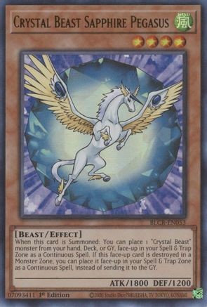 Crystal Beast Sapphire Pegasus [BLCR-EN053] Ultra Rare - Yu-Gi-Oh! - Card Brawlers | Quebec | Canada |