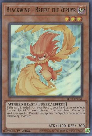 Blackwing - Breeze the Zephyr [BLCR-EN061] Ultra Rare - Yu-Gi-Oh! - Card Brawlers | Quebec | Canada |