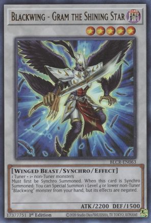 Blackwing - Gram the Shining Star [BLCR-EN063] Ultra Rare - Yu-Gi-Oh! - Card Brawlers | Quebec | Canada |