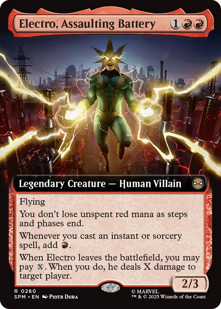 Electro, Assaulting Battery (Extended Art) [Marvel's Spider-Man] - Magic: The Gathering - Card Brawlers | Quebec | Canada |