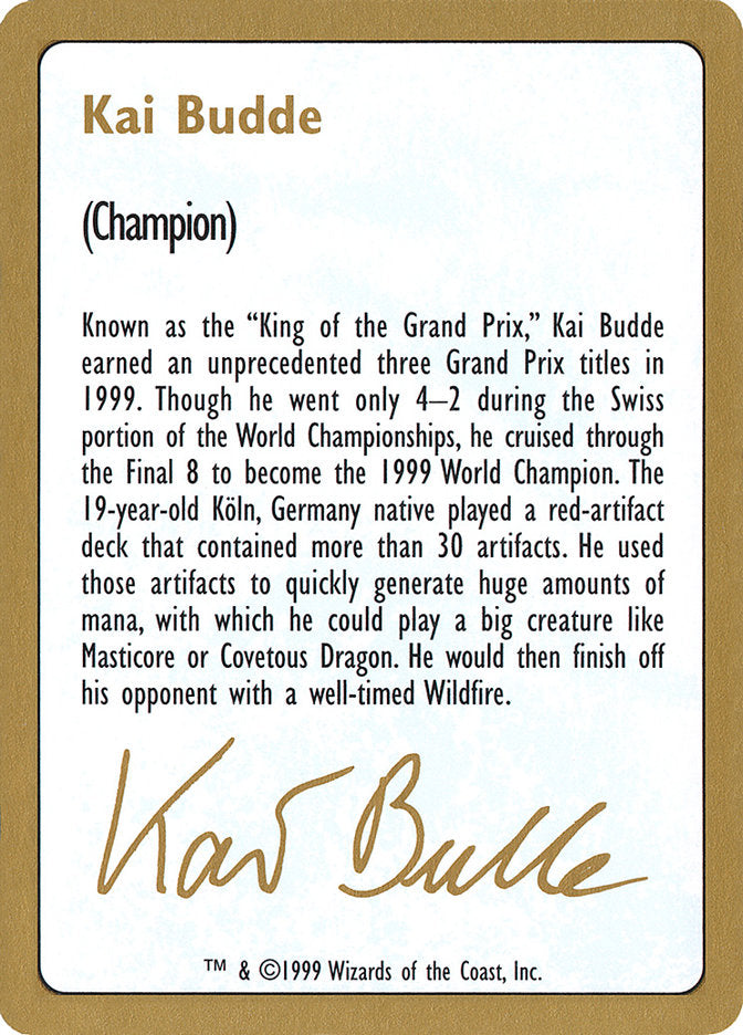 Kai Budde Bio [World Championship Decks 1999] - Magic: The Gathering - Card Brawlers | Quebec | Canada |