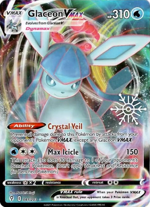 Glaceon VMAX (041/203) (Holiday Calendar) [Sword & Shield: Evolving Skies] - Pokémon - Card Brawlers | Quebec | Canada |