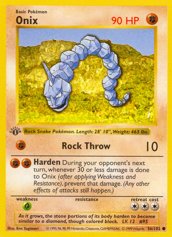 Onix (56/102) (Shadowless) [Base Set 1st Edition] - Pokémon - Card Brawlers | Quebec | Canada |