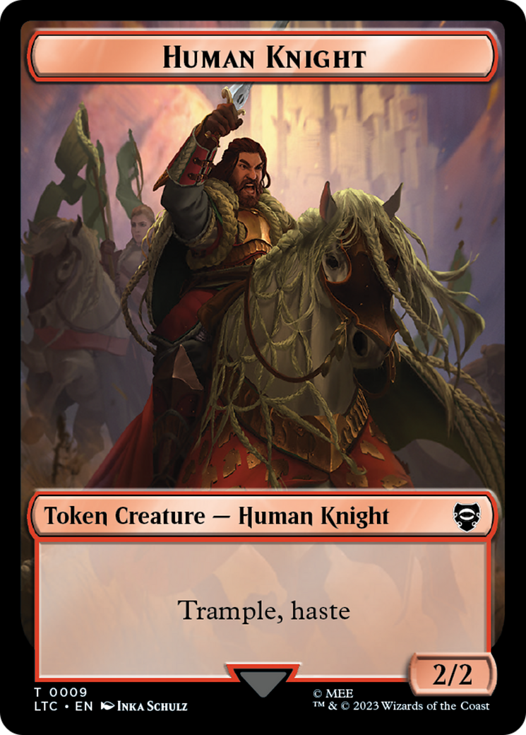 Human Knight // Human Double-Sided Token [The Lord of the Rings: Tales of Middle-Earth Commander Tokens] - Magic: The Gathering - Card Brawlers | Quebec | Canada |