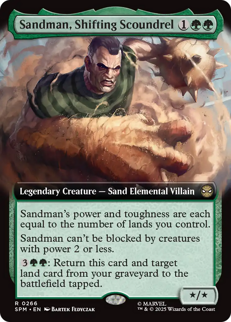 Sandman, Shifting Scoundrel (Extended Art) [Marvel's Spider-Man] - Magic: The Gathering - Card Brawlers | Quebec | Canada |