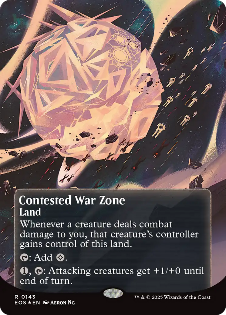 Contested War Zone (0143) (Borderless) (Galaxy Foil) [Edge of Eternities: Stellar Sights] - Magic: The Gathering - Card Brawlers | Quebec | Canada |