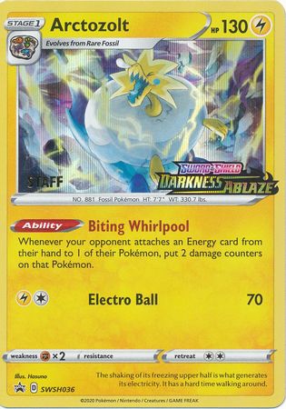 Arctozolt (SWSH036) (Staff Prerelease Promo) [Sword & Shield: Black Star Promos] - Pokémon - Card Brawlers | Quebec | Canada |