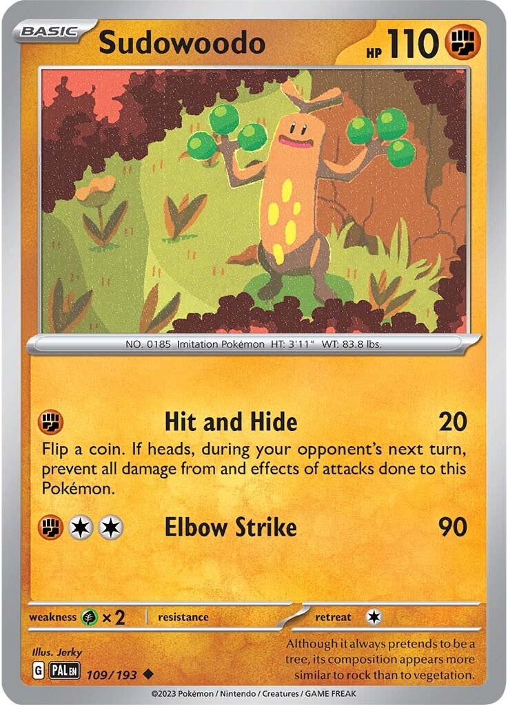 Sudowoodo (109/193) [Scarlet & Violet: Paldea Evolved] - Pokémon - Card Brawlers | Quebec | Canada |