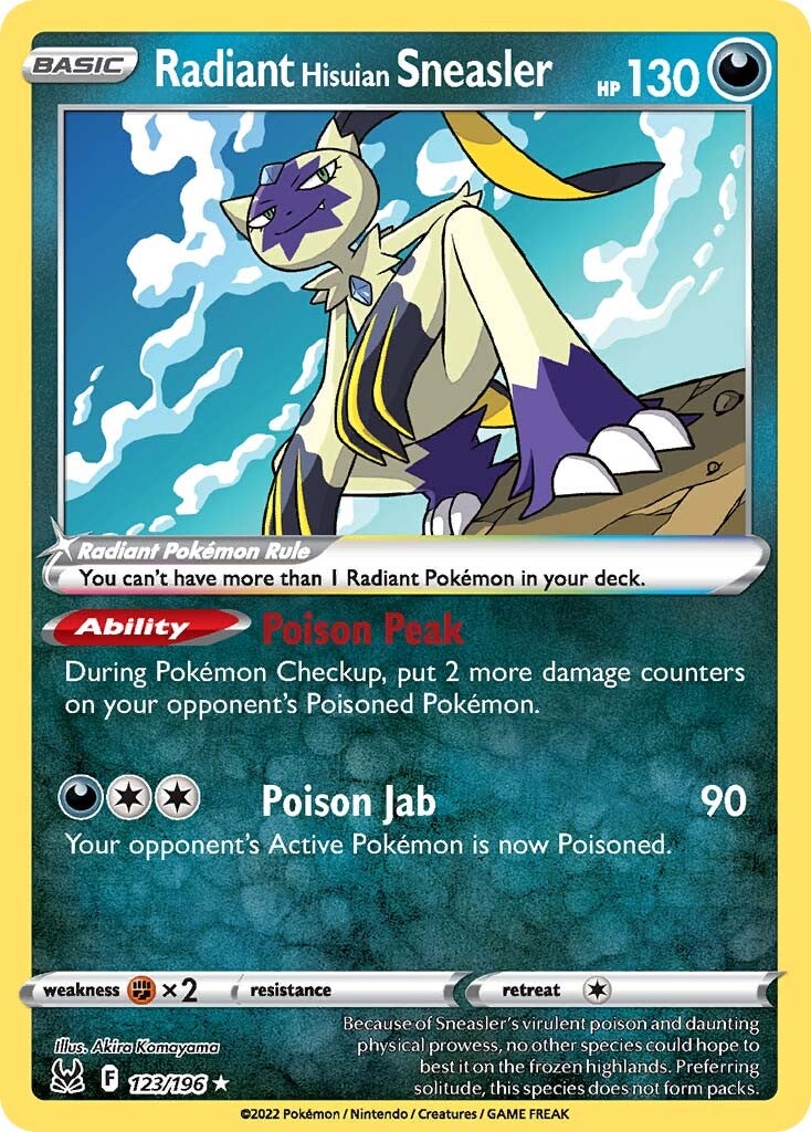 Radiant Hisuian Sneasler (123/196) [Sword & Shield: Lost Origin] - Pokémon - Card Brawlers | Quebec | Canada |