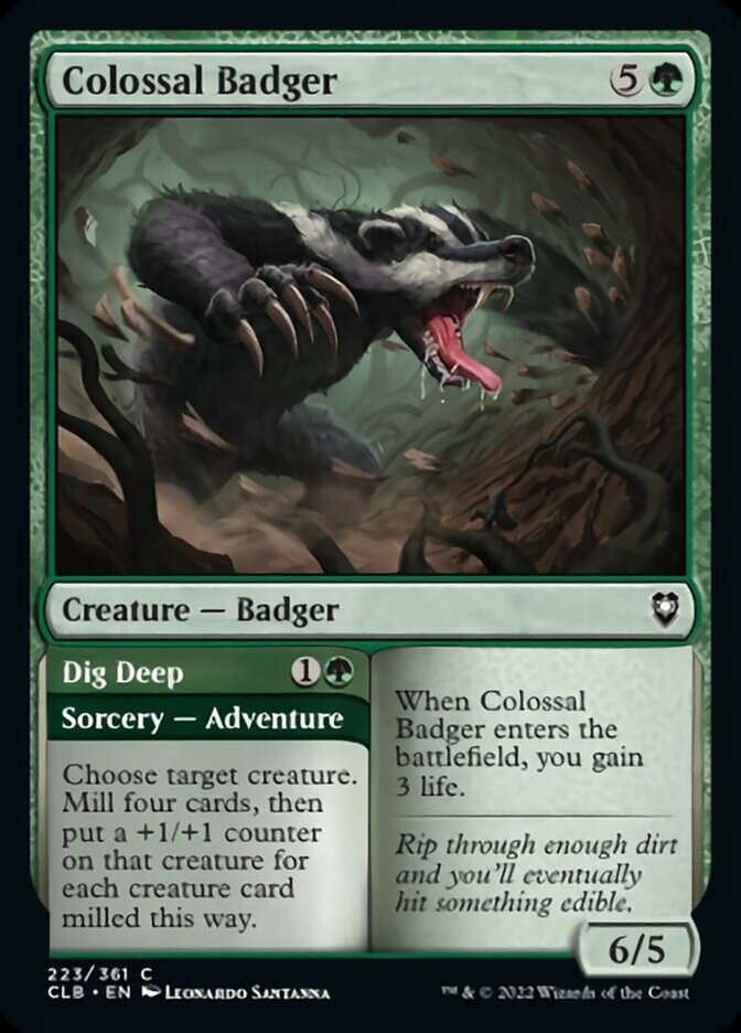 Colossal Badger // Dig Deep [Commander Legends: Battle for Baldur's Gate] - Magic: The Gathering - Card Brawlers | Quebec | Canada |