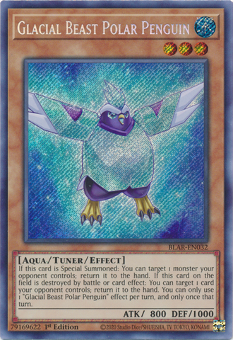 Glacial Beast Polar Penguin [BLAR-EN032] Secret Rare - Yu-Gi-Oh! - Card Brawlers | Quebec | Canada |