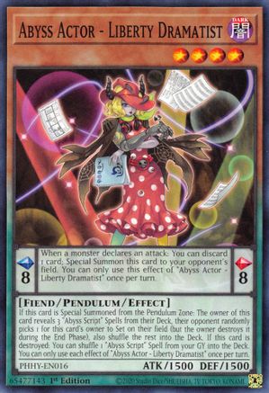 Abyss Actor - Liberty Dramatist [PHHY-EN016] Common - Yu-Gi-Oh! - Card Brawlers | Quebec | Canada |