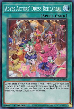 Abyss Actors' Dress Rehearsal [PHHY-EN063] Super Rare - Yu-Gi-Oh! - Card Brawlers | Quebec | Canada |