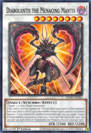 Diabolantis the Menacing Mantis [PHHY-EN083] Common - Yu-Gi-Oh! - Card Brawlers | Quebec | Canada |