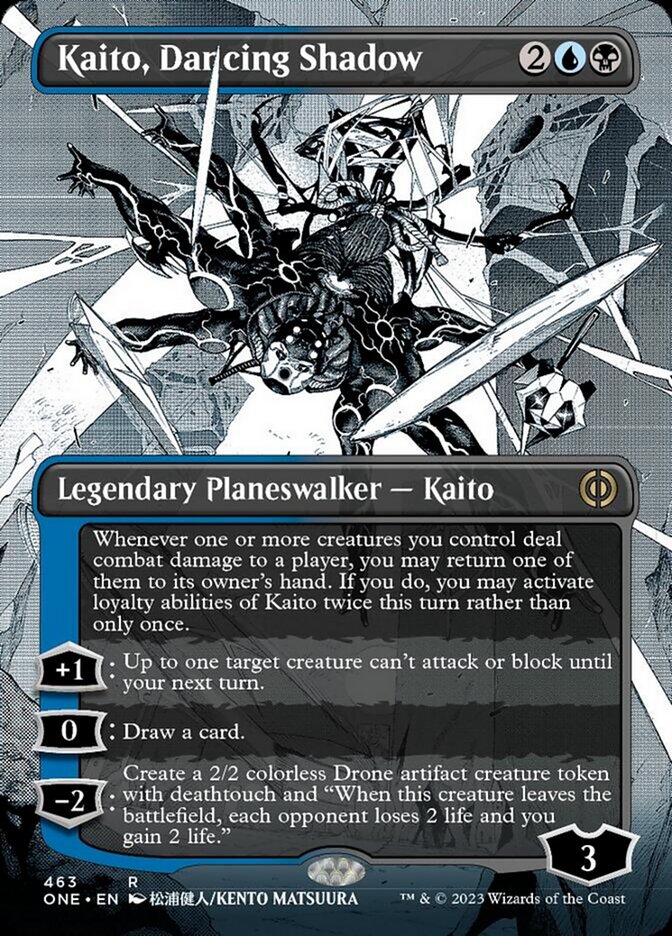 Kaito, Dancing Shadow (Borderless Manga Step-and-Compleat Foil) [Phyrexia: All Will Be One] - Magic: The Gathering - Card Brawlers | Quebec | Canada |