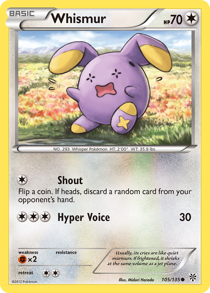 Whismur (105/135) [Black & White: Plasma Storm] - Pokémon - Card Brawlers | Quebec | Canada |