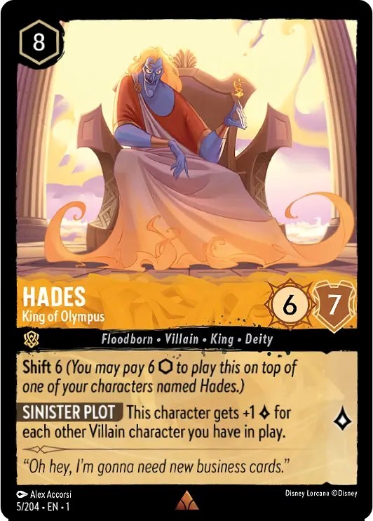 Hades - King of Olympus (Oversized) (5/204) [The First Chapter] - Disney - Card Brawlers | Quebec | Canada |