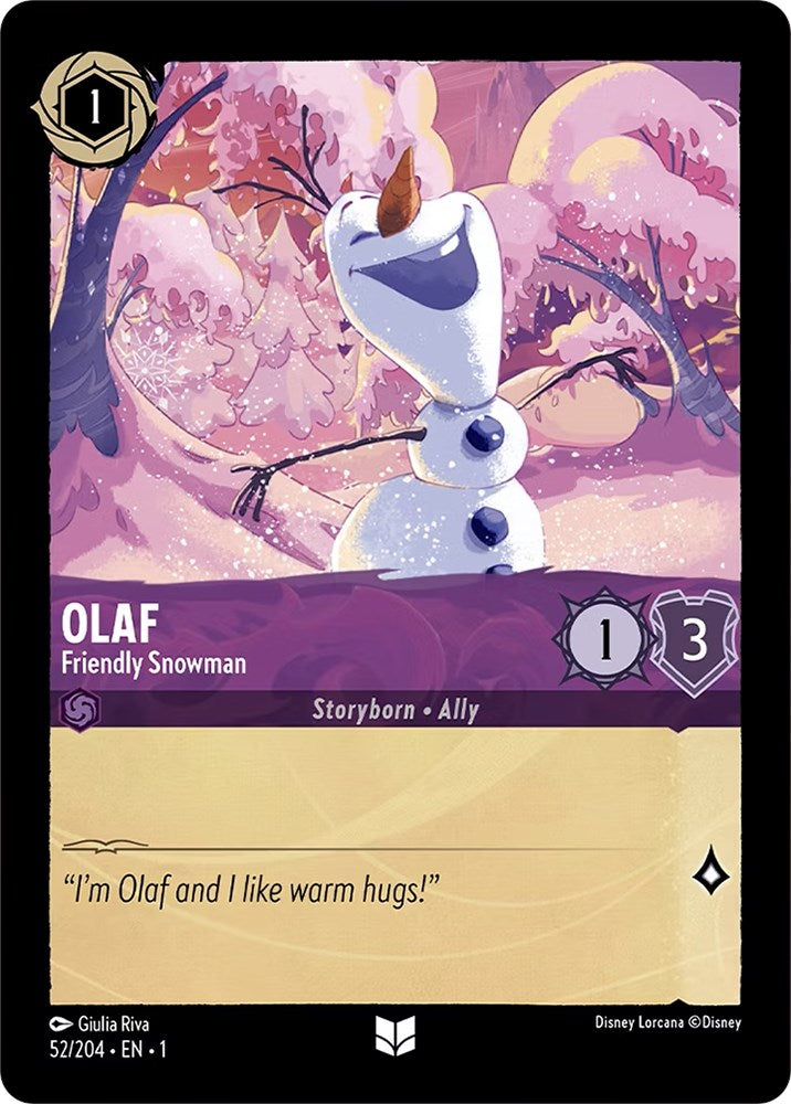 Olaf - Friendly Snowman (52/204) [The First Chapter] - Disney - Card Brawlers | Quebec | Canada |