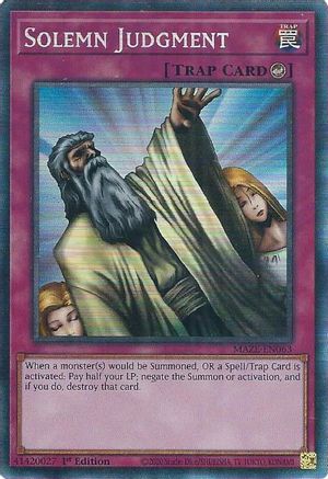 Solemn Judgment [MAZE-EN063] Collector's Rare - Yu-Gi-Oh! - Card Brawlers | Quebec | Canada |