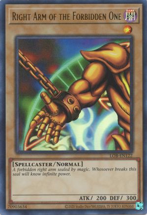 Right Arm of the Forbidden One (25th Anniversary) [LOB-EN122] Ultra Rare - Yu-Gi-Oh! - Card Brawlers | Quebec | Canada |