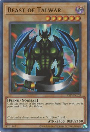 Beast of Talwar (25th Anniversary) [PSV-EN103] Ultra Rare - Yu-Gi-Oh! - Card Brawlers | Quebec | Canada |