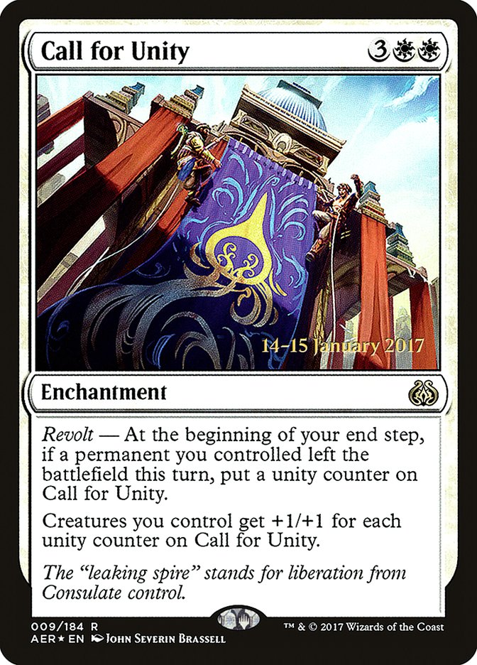 Call for Unity [Aether Revolt Prerelease Promos] - Magic: The Gathering - Card Brawlers | Quebec | Canada |