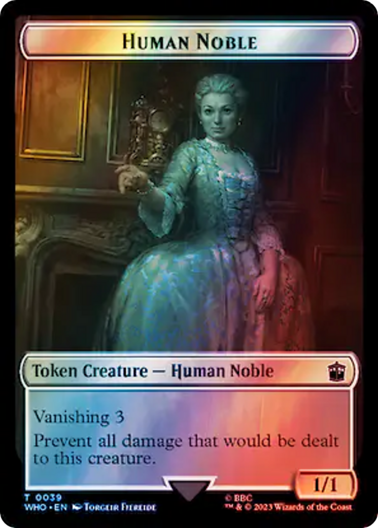 Human Noble // Beast Double-Sided Token (Surge Foil) [Doctor Who Tokens] - Magic: The Gathering - Card Brawlers | Quebec | Canada |