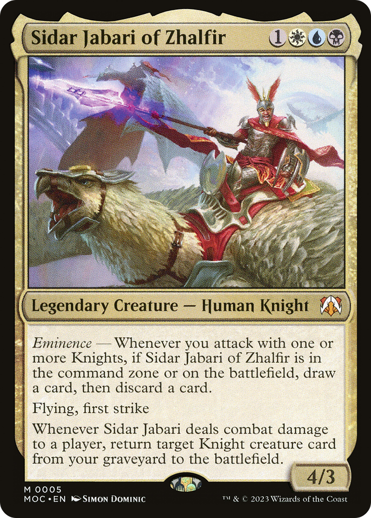Sidar Jabari of Zhalfir [March of the Machine Commander] - Magic: The Gathering - Card Brawlers | Quebec | Canada |