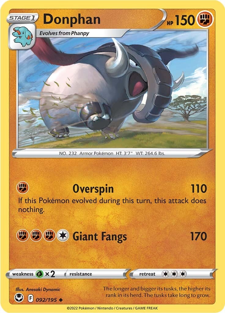 Donphan (092/195) [Sword & Shield: Silver Tempest] - Pokémon - Card Brawlers | Quebec | Canada |