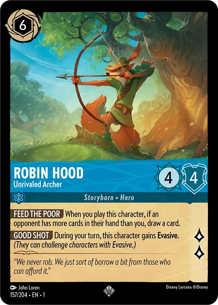 Robin Hood - Unrivaled Archer (157/204) [The First Chapter] - Disney - Card Brawlers | Quebec | Canada |