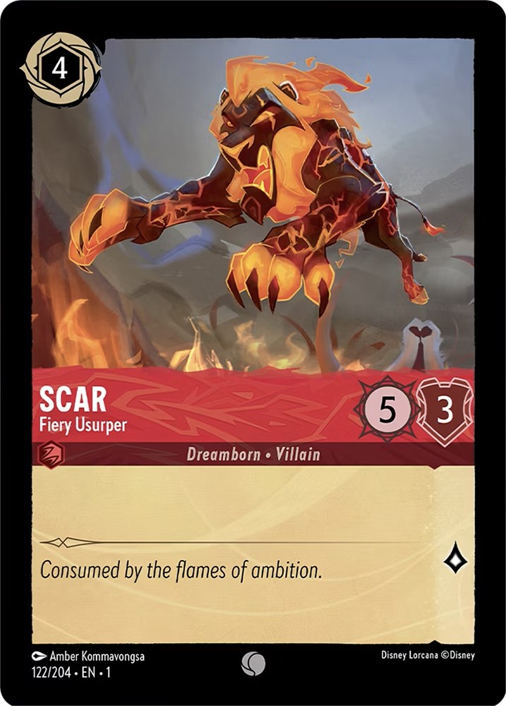 Scar - Fiery Usurper (122/204) [The First Chapter] - Disney - Card Brawlers | Quebec | Canada |