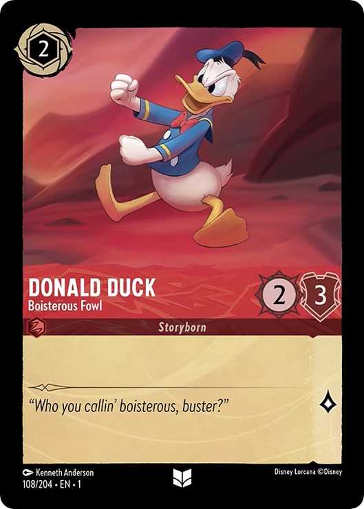 Donald Duck - Boisterous Fowl (108/204) [The First Chapter] - Disney - Card Brawlers | Quebec | Canada |