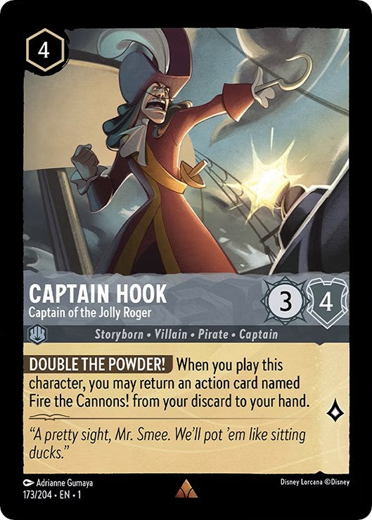 Captain Hook - Captain of the Jolly Roger (173/204) [The First Chapter] - Disney - Card Brawlers | Quebec | Canada |