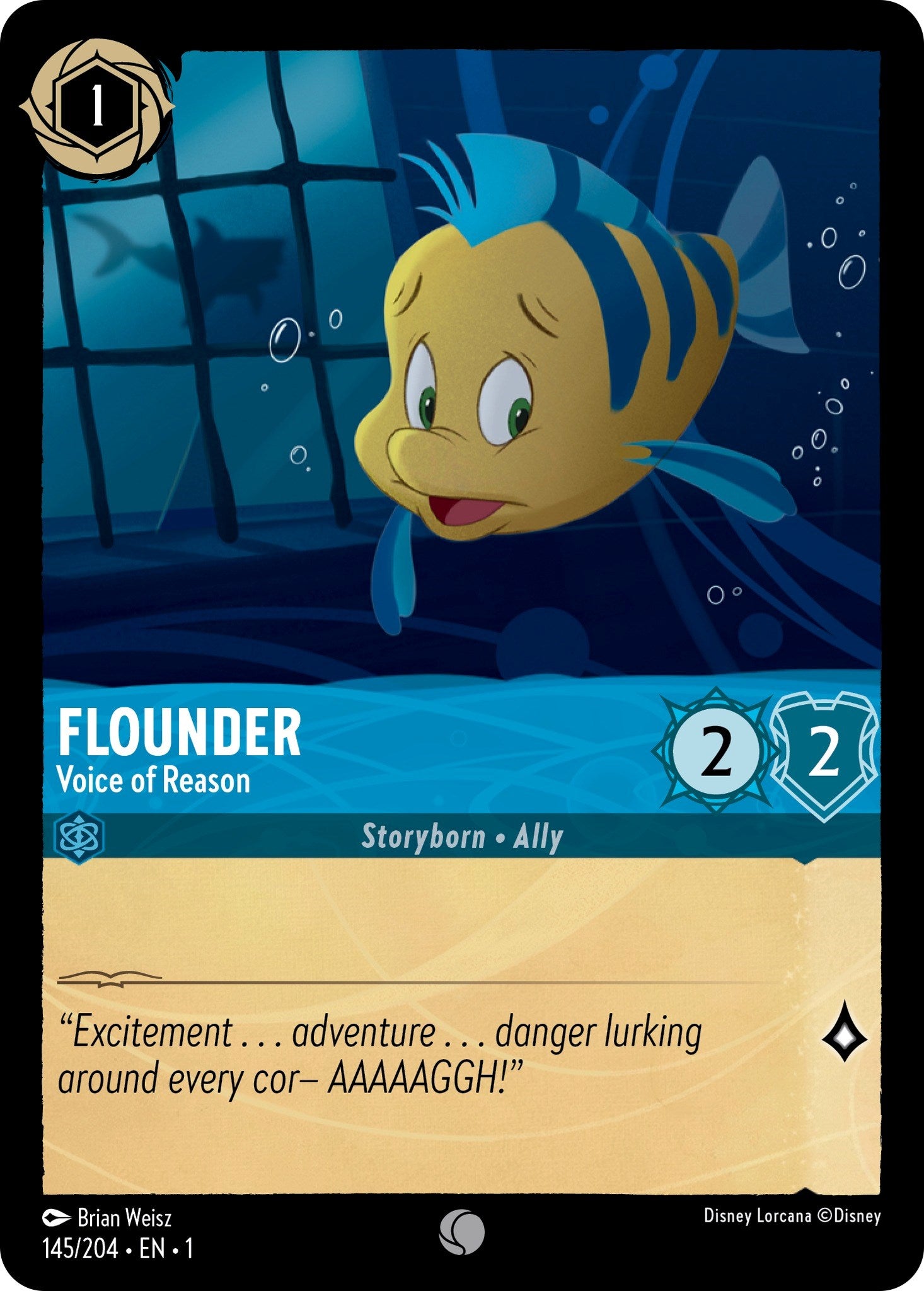 Flounder - Voice of Reason (145/204) [The First Chapter] - Disney - Card Brawlers | Quebec | Canada |
