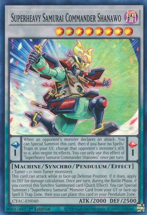 Superheavy Samurai Commander Shanawo [CYAC-EN040] Super Rare - Yu-Gi-Oh! - Card Brawlers | Quebec | Canada |