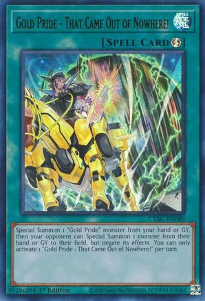 Gold Pride - That Came Out of Nowhere! [CYAC-EN089] Ultra Rare - Yu-Gi-Oh! - Card Brawlers | Quebec | Canada |